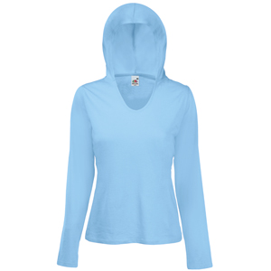  -  Lady-Fit Lightweight Hooded T,  S
