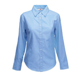  New Lady-fit Long Sleeve Oxford Shirt, oxford blue_S, 70% /, 30% /