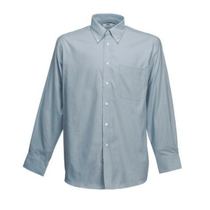   New Long Sleeve Oxford Shirt, oxford grey_XL, 70% /, 30% / Fruit of the Loom