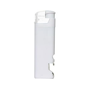 Фото Зажигалка пьезо ISKRA с открывалкой, белая, 8,2х2,5х1,2 см, пластик (белый)