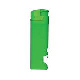 Зажигалка с логотипом пьезо ISKRA с открывалкой, зеленая, 8,2х2,5х1,2 см, пластик
