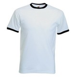 Футболка под рубашку Ringer T, белый с черным_2XL, 100% х/б, 160 г/м2