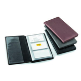 Кляссер на 96 визиток, коричневый металлик, 20х12см; кожезаменитель/ шелкография