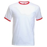 Футболка "Ringer T", белый с красным_XL, 100% х/б, 160 г/м2