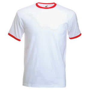 Фото Футболка "Ringer T", белый с красным_XL, 100% х/б, 160 г/м2