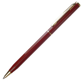 Ручка шариковая металлическая SLIM, твист, бордо матовый/золотистый