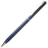 Ручка шариковая синяя из металла SLIM, твист, матовый/золотистый