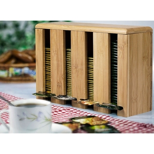 Фото Бамбуковая коробка для чая вертикальная