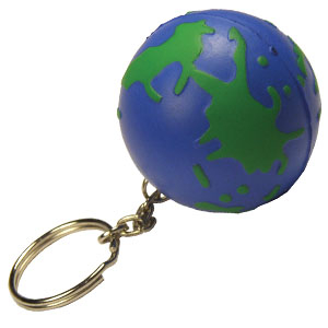 Фото Антистресс-брелок Земной шар, D-4см, вспененный каучук/ гравировка