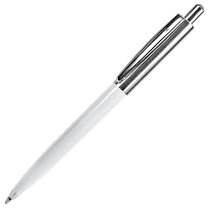 Фото BUSINESS, ручка шариковая, белый/серебристый, металл/пластик