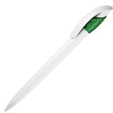 GOLF, ручка шариковая, зеленый/белый, пластик
