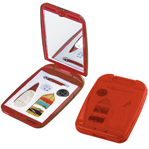 Фото Дорожный набор для шитья, красный, 7,5х4,9х1 см, пластик/ тампопечать
