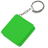 Брелок-рулетка Квадрат (1 м), зеленый, 4х4х1 см, пластик/ тампопечать