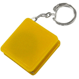Брелок-рулетка Квадрат (1 м), желтый, 4х4х1 см, пластик/ тампопечать