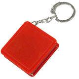 Брелок-рулетка Квадрат (1 м), красная, 4х4х1 см, пластик/ тампопечать