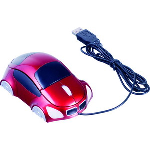 Фото Оптическая компьютерная мышь Автомобиль, красная, 10,4х6,4х3,7см, пластик/ тампопечать