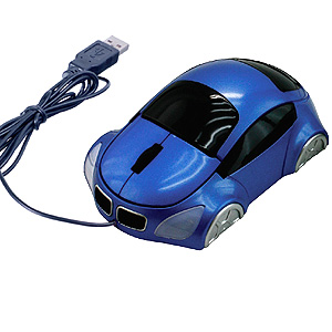 Фото Оптическая компьютерная мышь Автомобиль, синяя, 10,4х6,4х3,7см, пластик/ тампопечать