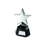 Наградная статуэтка Звезда, 7х10х18 см, пластик, посеребренный металл/ лазерная гравировка
