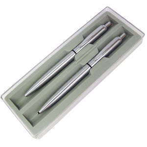 Фото Пластиковый набор MARATHON SET: ручка шариковая и карандаш механический в футляре, металл/пластик