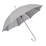 Прочный зонт-трость с алюминиевой ручкой Silver, полуавтомат, нейлон D=103 см / шелкография