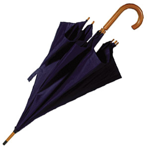 Фото Зонт-трость с деревянной ручкой, полуавтомат, нейлон D=103 см /  шелкография