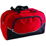 Спортивная сумка,серая с черным,  46х19х28 см, нейлон/ шелкография