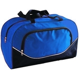 Фото Спортивная сумка, синяя с черным, 46х19х28 см, нейлон/ шелкография