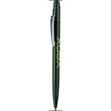 MIR, ручка шариковая с серебристым клипом, зеленый, пластик/металл