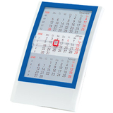Календарь на год настольный на 2 года, бело-синий, 12,5х16 см, пластик/ шелкография, тампопечать