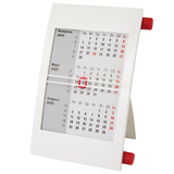 Календарь настольный на 2 года, бело-красный, 18х11 см, пластик/ шелкография, тампопечать