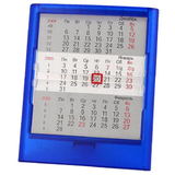 Календарь настольный на 2 года, прозрачно-синий, 12,5х16 см, пластик/ шелкография, тампопечать