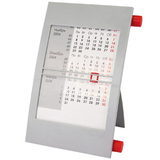 Календарь на год настольный на 2 года, серо-красный, 18х11 см, пластик/ шелкография, тампопечать