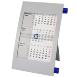 Календарь с логотипом настольный на 2 года, серо-синий, 18х11 см, пластик/ шелкография, тампопечать