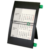 Календарь настольный пластиковый на 2 года, черно-зеленый, шелкография, опечать