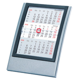 Календарь настольный на 2 года, серебристо-черный, 12,5х16 см, пластик/ шелкография, тампопечать