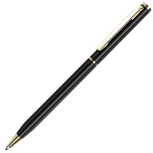 Фото Металлическая шариковая ручка SLIM, твист, черный/золотистый