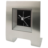 Часы настольные Дизайн, черные,  8,5х11х4,5 см, металл, пластик/ лазерная гравировка