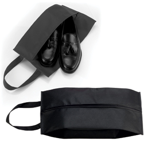 Фото Футляр для обуви на молнии "HAPPY TRAVEL", черный , нетканка , 20*42*15 см, шелкография