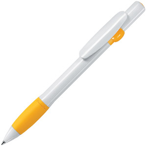 Фото Пластиковая шариковая ручка ALLEGRA, бело-желтый для тампопечати