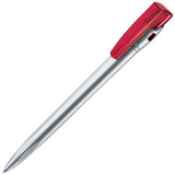 Kiki Sat, пластиковая шариковая ручка, серый перлам./прозручка-красная