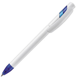 Ручка шариковая пластиковая MANDI, бело-синяя