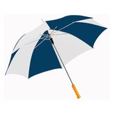 Зонт-трость полуавтоматический, синий/белый, синий белый