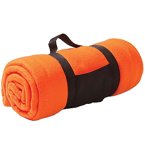 Фото Плед "Сolor"; оранжевый; 130х150 см; флис 220 гр/м2; шелкография, вышивка