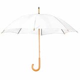 Зонт-трость свадебный механический, деревянная ручка, нейлон, D=105, белый