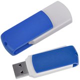USB flash-карта "Easy" (8Гб),белая с синим, 5,7х1,9х1см,пластик