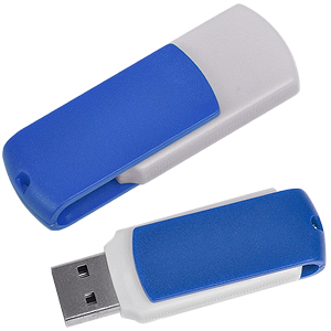 Фото USB flash-карта "Easy" (8Гб),белая с синим, 5,7х1,9х1см,пластик (белый, синий)