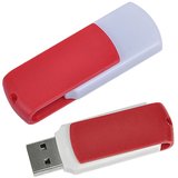 USB flash-карта "Easy" (8Гб),белая с красным, 5,7х1,9х1см,пластик, белый, красный