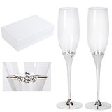 Свадебные фужеры для шампанского Crystal и свадебные бокалы богемские для шампанского