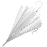 Свадебный зонт-трость с пластиковой ручкой, полуавтомат; белый; D=103 см; нейлон