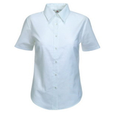Руб. New Lady-fit Short Sleeve Oxford Shirt, бел._S, 70% х/б, 30% п/э